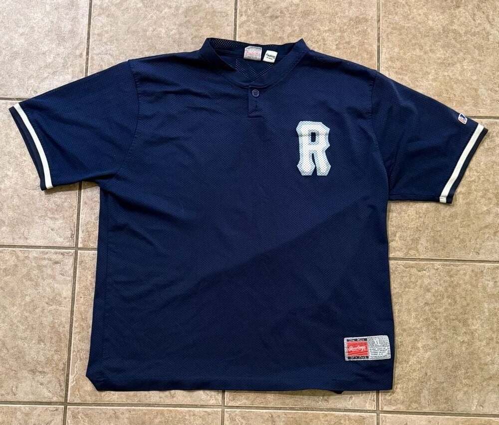 Vintage Rawlings Iconic 'R' Logo Mesh 2-Button Baseball Jersey